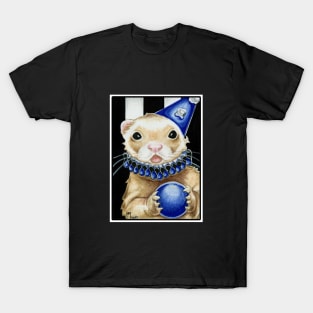 Blue Jester Ferret - White Outlined Version T-Shirt